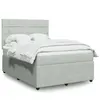 Image de vidaXL Sommier à lattes de lit et matelas Gris clair 140x190cm Velours 3294634
