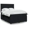 Image de vidaXL Sommier à lattes de lit avec matelas Noir 140x190 cm Velours 3294636