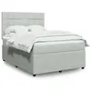 Image de vidaXL Sommier à lattes de lit et matelas Gris clair 140x200cm Velours 3294658