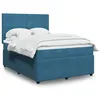 Image de vidaXL Boxspring met matras fluweel blauw 160x200 cm3294680