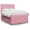Image de vidaXL Sommier à lattes de lit avec matelas Rose 160x200 cm Velours, lit, lit à plate-forme, lit à panneaux, meuble de 3294681