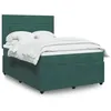 Image de vidaXL Sommier à lattes de lit et matelas Vert foncé 160x200cm Velours, lit, lit à plate-forme, lit à panneaux 3294685