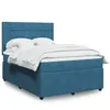 Image de vidaXL Boxspring met matras fluweel blauw 160x200 cm3294686