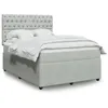 Image de vidaXL Sommier à lattes de lit et matelas Gris clair 160x200cm Velours, lit, lit à plate-forme, lit à panneaux 3294688