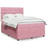 Image de vidaXL Sommier à lattes de lit avec matelas Rose 160x200 cm Velours, lit, lit à plate-forme, lit à panneaux, meuble de 3294693
