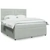 Image de vidaXL Sommier à lattes de lit et matelas Gris clair 180x200cm Velours 3294706