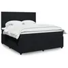 Image de vidaXL Sommier à lattes de lit avec matelas Noir 180x200 cm Velours 3294708