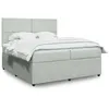 Image de vidaXL Sommier à lattes de lit et matelas Gris clair 200x200cm Velours 3294724
