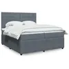 Image de vidaXL Sommier à lattes de lit et matelas Gris foncé 200x200cm Velours 3294731