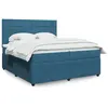 Image de vidaXL Boxspring met matras fluweel blauw 200x200 cm3294734