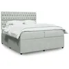 Image de vidaXL Sommier à lattes de lit et matelas Gris clair 200x200cm Velours 3294736
