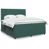 Image de vidaXL Sommier à lattes de lit et matelas Vert foncé 200x200cm Velours 3294745