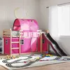Image de vidaXL Lit superposé sans matelas avec toboggan et rideaux 90x190 cm 3284154