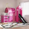 Image de vidaXL Lit superposé sans matelas avec toboggan et rideaux 90x190 cm 3284184