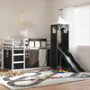 Image de vidaXL Lit superposé sans matelas avec toboggan blanc noir 90x190 cm 3284209