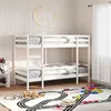 Image de vidaXL Lit superposé Blanc 90x200 cm Bois de pin massif, lit mezzanine, cadre de lit superposé, lit superposé en bois 3284219