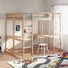 Image de vidaXL Lit superposé et bureau et échelle 180x200cm bois de pin massif, lit intermédiaire, lit mezzanine avec échelle, lit mezzanine pour adolescent