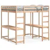 Image de Lit superpose vidaxl 160x200 en bois massif barriere - sans sommier pin