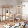 Image de vidaXL Lit superposé et bureau et échelle 140x200cm bois de pin massif, lit intermédiaire, lit mezzanine avec échelle, lit 3284236