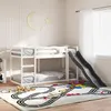 Image de vidaXL Lit superposé avec toboggan/échelle blanc 90x200 cm pin massif, lit mezzanine, lit superposé pour enfants, lit 3284243