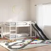 Image de vidaXL Lit superposé avec toboggan/échelle blanc 90x190 cm pin massif, lit mezzanine, lit superposé pour enfants, lit 3284246