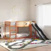 Image de vidaXL Lit superposé avec toboggan et échelle marron cire 75x190cm pin, lit mezzanine, lit superposé pour enfants, lit 3284250