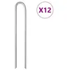 Image de Piquets de tente 12pcs en forme de U 37cm Ø10mm acier galvanisé