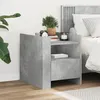 Image de vidaXL Table de chevet gris béton 45x50x50 cm bois d’ingénierie, meuble de chevet, table d'appoint, armoire de lit, armoire 848279