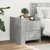 Image de vidaXL Table de chevet gris béton 45x50x50 cm bois d'ingénierie, meuble de chevet, table d'appoint, armoire de lit, armoire 848286