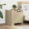 Image de vidaXL Table de chevet chêne sonoma 45x50x50 cm bois d’ingénierie, meuble de chevet, table d'appoint, armoire de lit, 848299