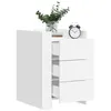 Image de vidaXL Table de chevet blanc 45x50x65 cm bois d'ingénierie, meuble de chevet, table d'appoint, armoire de lit, armoire de 848304