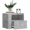 Image de vidaXL Tables de chevet murales 2 pcs gris béton 45x30x35 cm, armoire de rangement, armoire murale suspendue, armoire de 848318