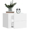 Image de vidaXL Table de chevet murale blanc 45x30x35 cm, armoire de rangement, armoire murale suspendue, armoire de rangement 848325