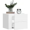 Image de vidaXL Tables de chevet murales 2 pcs blanc 45x30x35 cm, armoire de rangement, armoire murale suspendue, armoire de 848326