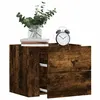 Image de Table de chevet murale chêne fumé 45x30x35 cm