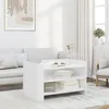 Image de vidaXL Table basse blanc 80x50x50 cm bois d'ingénierie, table latérale, table de salon, table d'accent, bout de canapé, 848339