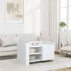 Image de vidaXL Table basse blanc 80x50x50 cm bois d'ingénierie, table latérale, table de salon, table d'accent, bout de canapé, 848353