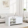 Image de vidaXL Table basse blanc 100x50x50 cm bois d'ingénierie, table latérale, table de salon, table d'accent, bout de canapé, 848360