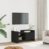 Image de vidaXL Meuble TV noir 80x35x40 cm bois d’ingénierie, support TV, buffet TV, meuble multimédia, banc TV, armoire hifi, centre 848368