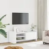 Image de vidaXL Meuble TV Blanc 100x35x40 cm Bois d'ingénierie, support TV, buffet TV, meuble multimédia, banc TV, armoire hifi, 848374