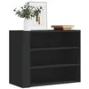 Image de vidaXL Armoire murale noir 75x35x60 cm bois d'ingénierie, armoire suspendue, placard mural, armoire de salle de bain murale, 848417
