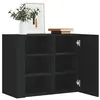 Image de vidaXL Armoire murale noir 75x35x60 cm bois d'ingénierie, armoire suspendue, placard mural, armoire de salle de bain murale, 848424
