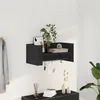 Image de vidaXL Étagère murale noir 70,5x35x30,5 cm bois d'ingénierie, étagère murale cube, organisateur cube, étagère flottante, 848452