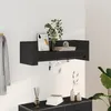Image de vidaXL Étagère murale noir 100x35x30,5 cm bois d'ingénierie, étagère murale cube, organisateur cube, étagère flottante, 848459