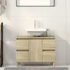 Image de Meuble d évier chêne sonoma 80x33x60 cm bois d ingénierie