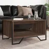 Image de vidaXL Table basse chêne marron 75x51x40 cm bois d'ingénierie, table d'appoint, table de salon, table latérale, bout de 848488