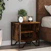Image de vidaXL Tables de chevet 2 pcs chêne fumé 40x30x40 cm bois d'ingénierie, armoire, armoire latérale, support de téléphone, 848499