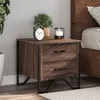 Image de vidaXL Tables de chevet 2pcs chêne marron 40x41x40cm bois d'ingénierie, table d'appoint, armoire de lit, table d'appoint 848513