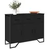 Image de vidaXL Buffet noir 97x32,5x74,5 cm bois d’ingénierie 848559