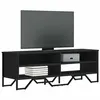 Image de vidaXL Meuble TV noir 122x34x41 cm bois d'ingénierie, support TV, buffet TV, meuble multimédia, banc TV, meuble hifi, centre 848569